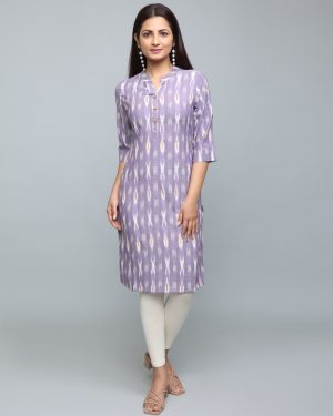 Huezo Women's Cotton Ikkat Kurti