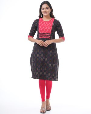 Huezo Women's Cotton Yoke Kurti